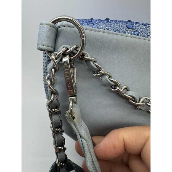 Steve Madden Maxima Crossbody Bag Blue Fanny pack bling - Picture 8 of 13